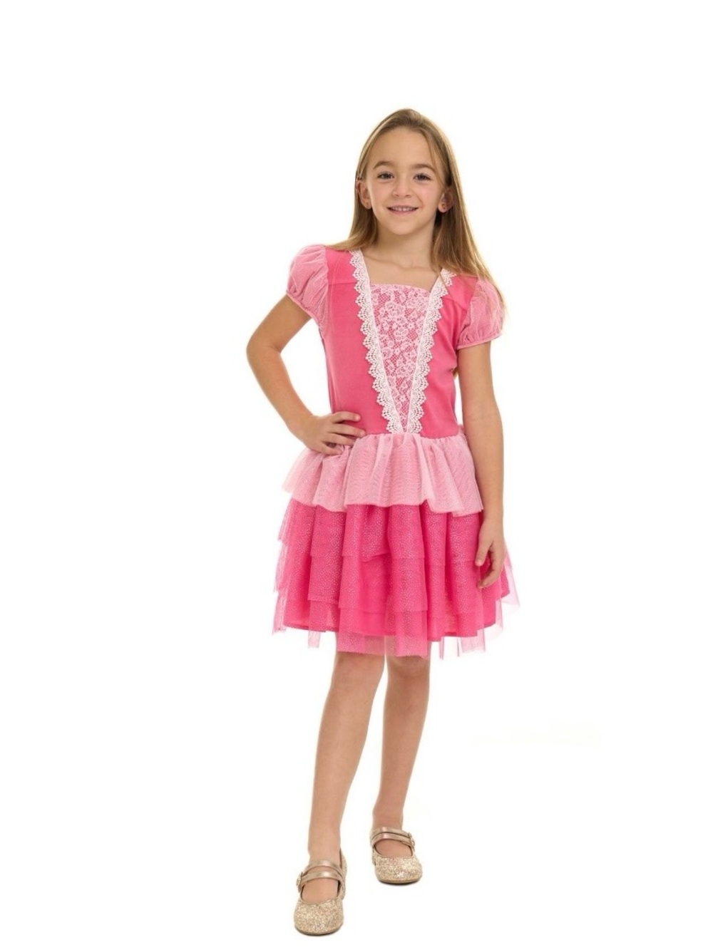 Prince Pink Layered Tulle Princess Dress Aurora